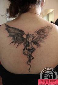 indietro popolare modello classico di tatuaggio di angelo e demone
