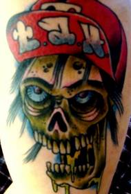 Ijesztő zombi fiú tetoválás minta