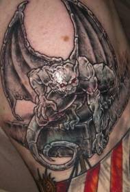 schouder kleur gargoyle monster tattoo patroon