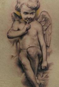 un classico Il realismo europeo e americano: il modello del tatuaggio di Cupido