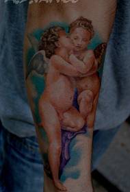 ръка Сладка красива цветна малка татуировка модел ангел Купидон