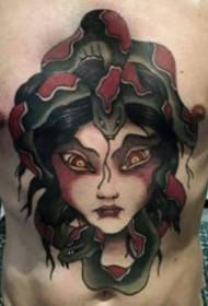 skupina hadích vlasov Medusa dievča tetovanie Obrázok