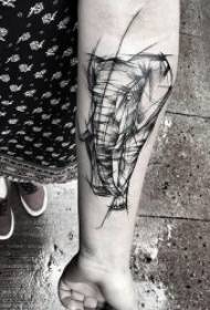 fekete szürke vonal tetoválás 10 fekete szürke pontozott vonal tetoválás állat minta