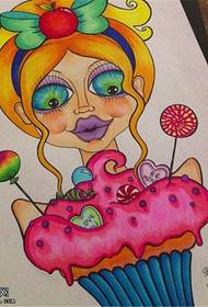 a set of personalized color evil cake tattoo manuscript pictures