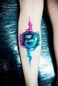 Multi-Element Chinese Style Taiji Gossip Tattoo Pattern