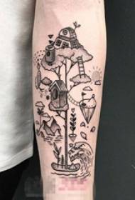 gason gason sou nwa eleman jewometrik senp liy desen ki pi ba tatouaj foto