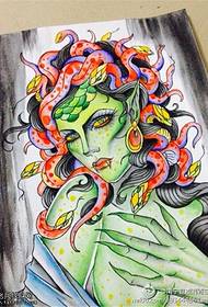 Modello del manoscritto del tatuaggio della medusa di personalità di colore