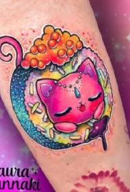 Een reeks kleurrijke dromerige schattige Kawaii tattoo-ontwerpen