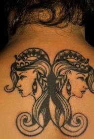 Tattoo Gemini- ის შემოქმედებითი და მუდმივად ცვალებადი ტყუპების ტატუირების ნიმუში