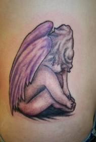 Тъжен модел на татуировка на малък ангел