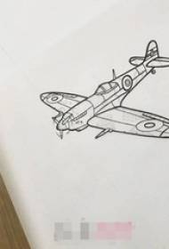 línea negra elemento geométrico bosquejo creativo avión tatuaje manuscrito