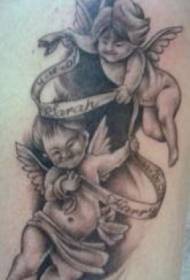 dhá hovering beag dearthaí tattoo aingeal