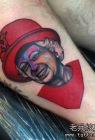 Modello di tatuaggio di colore ritratto della regina d'Inghilterra europea