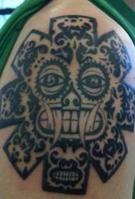 Modello di tatuaggio nero simbolo totem Maya