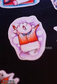 Värvilise koomiksi hiire tätoveeringu käsikirjaline pilt