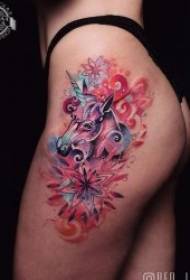 Akvarell tatuering mönster uppsättning mycket vackra abstrakta akvarell tatuering mönster
