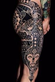 Berbagai sketsa titik abu-abu hitam trik sulap mendominasi kreatif geometris totem pola tato suku
