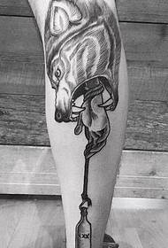 Изврсни црно-бели узорак тетоваже од Марије