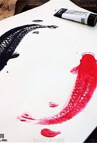रंगीन Inkfish टैटू पाण्डुलिपि तस्वीर