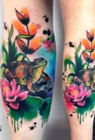 víz színű stílus egy gyönyörű színes tetoválás képek csoportja