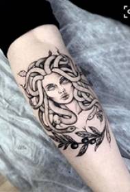guttearm på den svartgrå skissen kreative dominerende Du Lisha tatoveringsbilde