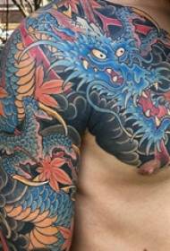 Japonské tetovanie Variety Simple Line Tattoo Color Japonské tetovanie vzor