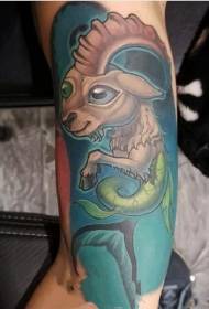 Capricorn-tattoo-ûntwerp mei folslein oanwêzige Capricorn-tatoeëpatroan