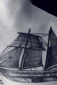 Грудь Черно-Серый Лодка Татуировки Pattern