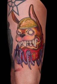 Color de dibujos animados Monster Dog Tattoo Pattern