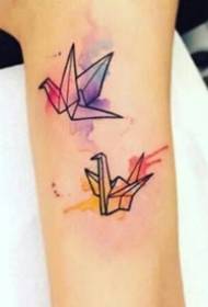 8 Zhangshui mtundu pepala crane tattoo chithunzi chithunzi choyamikira