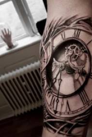 corak tatu jam 10 tengkorak tato kelabu hitam dan corak tatu gabungan jam