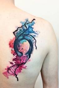 Tatuagem de gradiente de cor padrão de tatuagem criativa de gradiente de cor vibrante