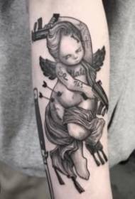 Creative Dark Cupid Model Tattoo 9