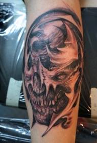 arm brown Monster skull tattoo pattern