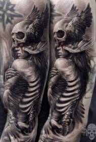 Tatuaż czaszki 20 Grupa kości bez wzoru tatuażu z motywem horroru