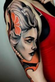 un bel gruppo di tatuaggi creativi a colori europei e americani