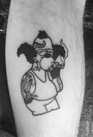 tatuaggio grigio nero dei cartoni animati: modello di tatuaggio piccolo grigio nero stile 9 di vecchia scuola