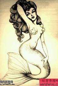 a mermaid tattoo manuscript works by tattoo 153265 - color cartoon mermaid tattoo picture shared by tattoos 153266 - tattoo show Recommend a cartoon mermaid tattoo manuscript works
