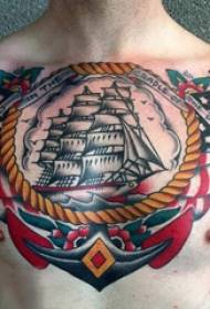 Tatoo la rangi ya tatoo nyingi zilizochorwa mchoro wa jadi ya tatoo