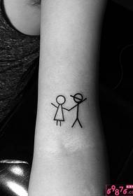 piccola immagine in bianco e nero fresca del tatuaggio dell'innocenza di linea
