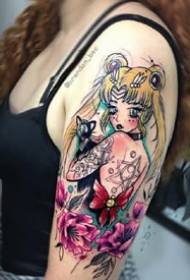set warna berat dari anime tampan dan pola tato lainnya