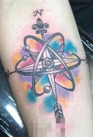 múltiples elementos geométricos personalidad línea ciencia peso atómico tatuaje patrón