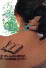 Littafin tattoo baki da launin toka da keɓaɓɓen littafin rubutu na hoto