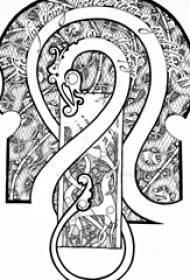 manoscritto squisito del tatuaggio del modello creativo dell'elemento geometrico di schizzo grigio nero