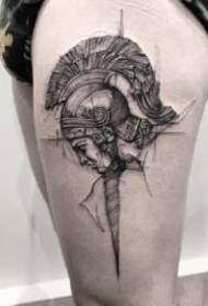 un bel gruppo di 9 opere di tatuaggio nero scuro europeo e americano