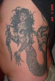 sirena malvagia con motivo a coltello coltello