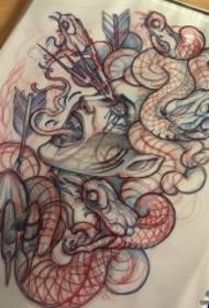 Europe School Medusa tattoo patroon manuscript