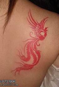 Efterkant Red Phoenix Totem Tattoo Pattern 153488 - in set fan swartgrize wapentatoeages dy't tige kreas binne yn wapens