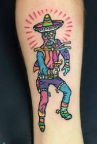 grain on the arm in school style small color tattoo picture