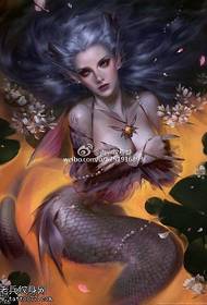 nzuri online mchezo tabia mermaid tattoo muundo